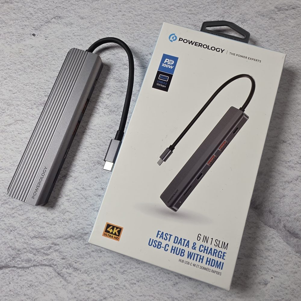 هاب شارژر پاورولوژی مدل Powerology 6 in 1 Slim USB-C HUB
